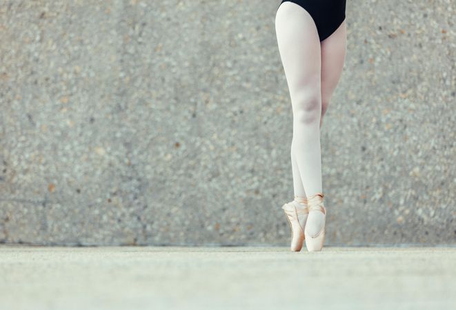 Cropped shot of ballet dancer using pointe technique