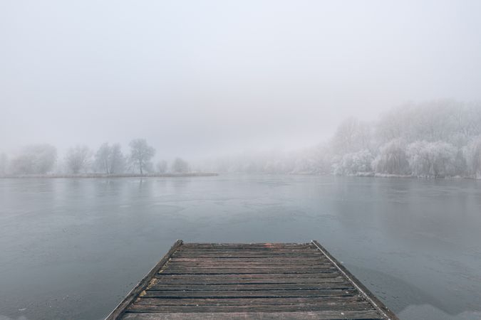 Pier on a wintry day