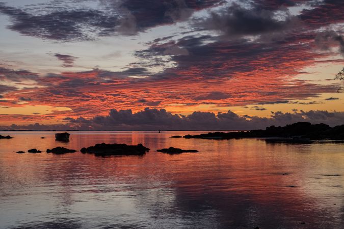 Purple and peach sunrise in Mauritius