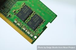 Close up of green computer chip with copy space 4d812n