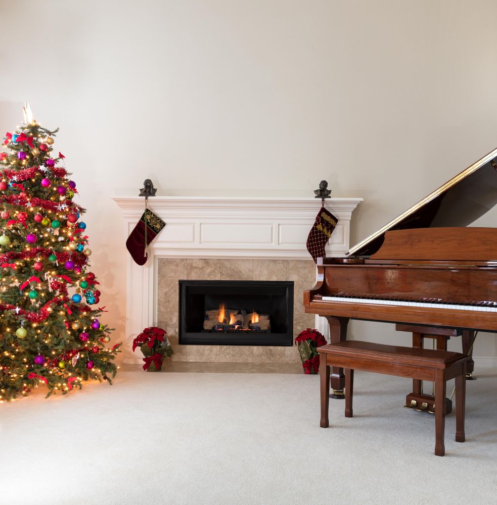 Christmas decorated living room