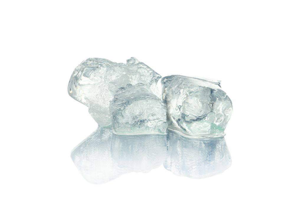 Ice cubes in bright room