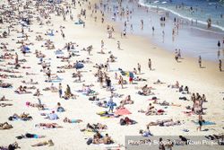 Aerial view of people on the beach 0Lp2g0