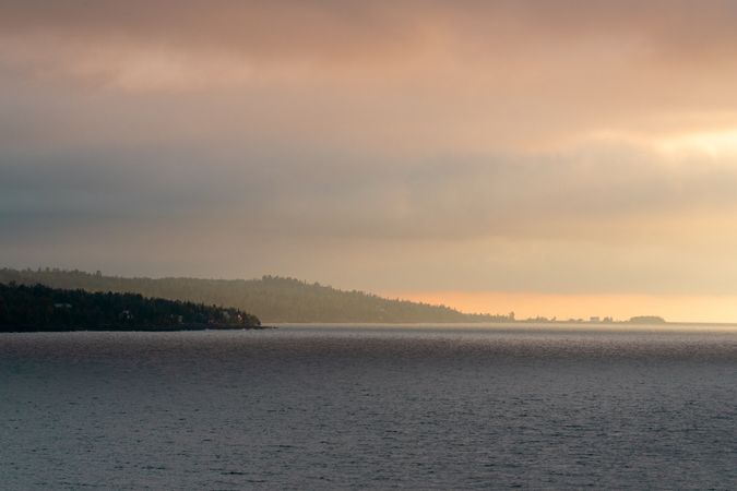 Foggy lake at dawn