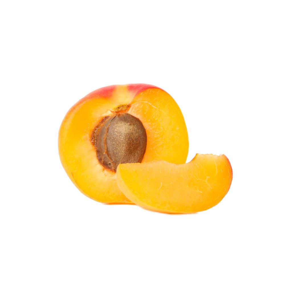 Fresh tasty apricot isolated on blank background