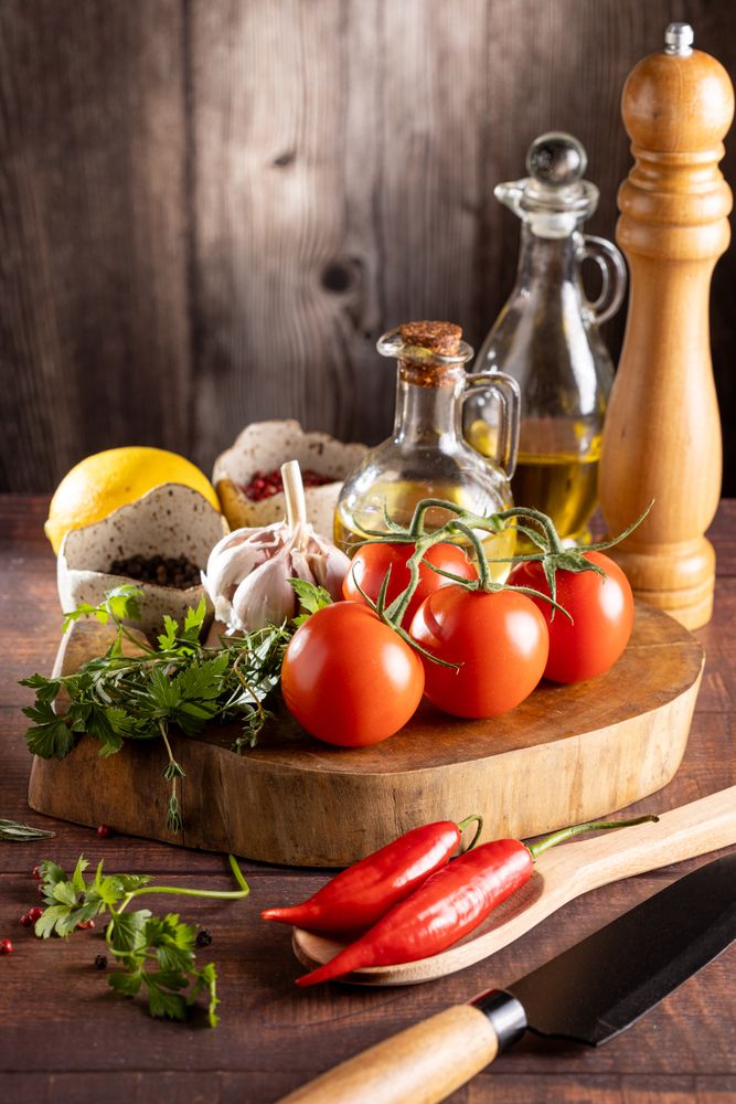 Ingredients for cooking on the table