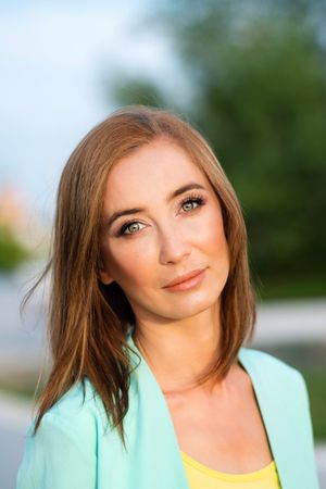 Businesswoman looking at camera