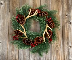 Western style wreath on aged wood