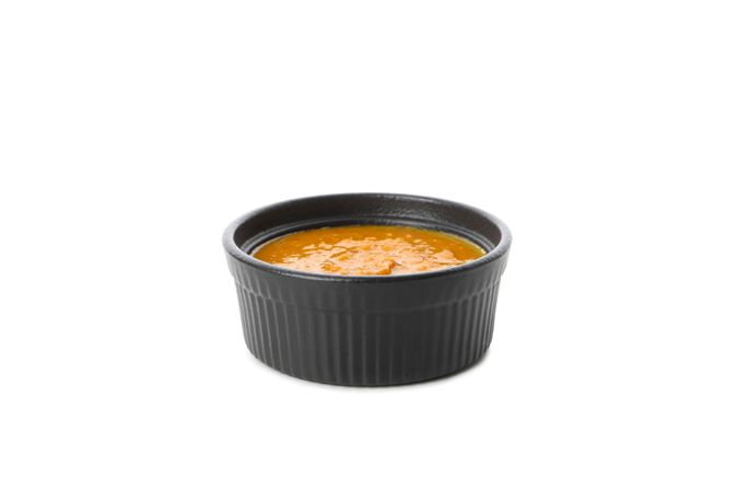 Concept of tasty food, sweet potato puree, isolated on plain background