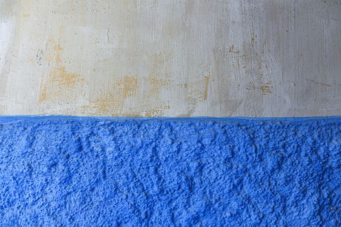 Blue facade of building