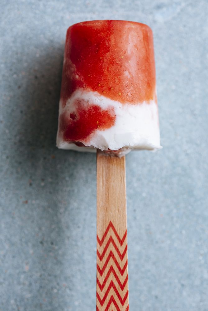 Watermelon and cream popsicle