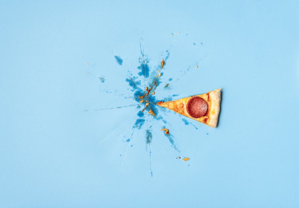 Last piece of greasy pizza