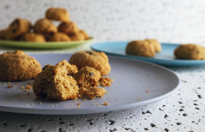 Tasty homemade cookies with chocolate crumbs