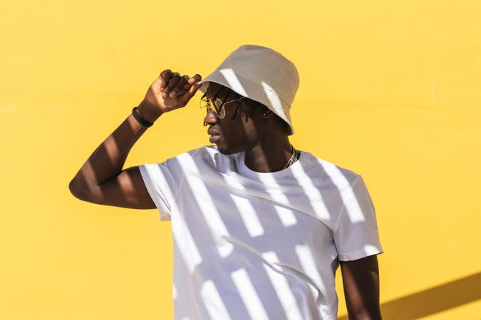 Young Black man in panama hat