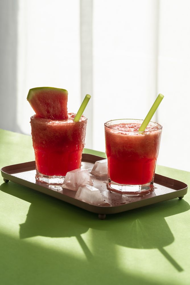 Watermelon slush with ice