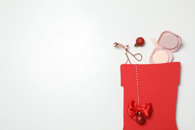 Concept of cosmetics, winter cosmetics, space for text