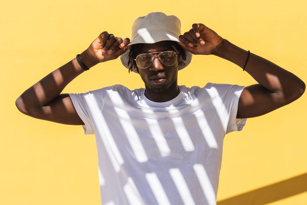 Young Black man in panama hat
