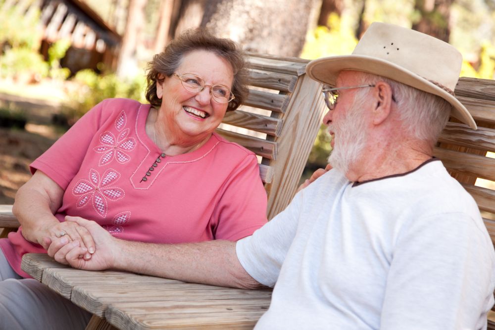 Loving Older Couple Outdoors