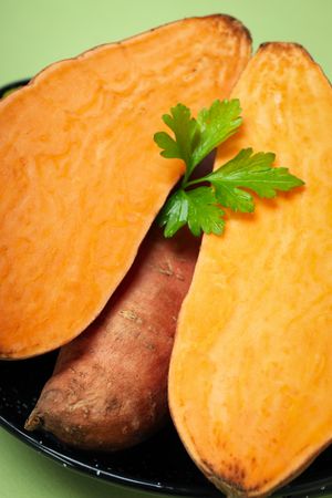 Concept of vegetables, sweet potato, close up