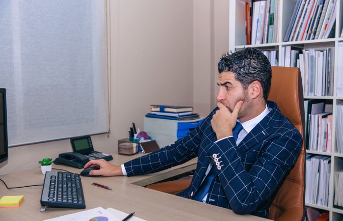 Businessman working with computer in the office
