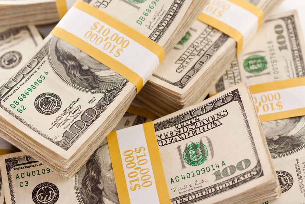 Stacks of One Hundred Dollar Bills