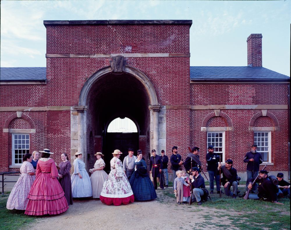 Reenactors pose at Fort Washington State Park, Fort Washington, Maryland
