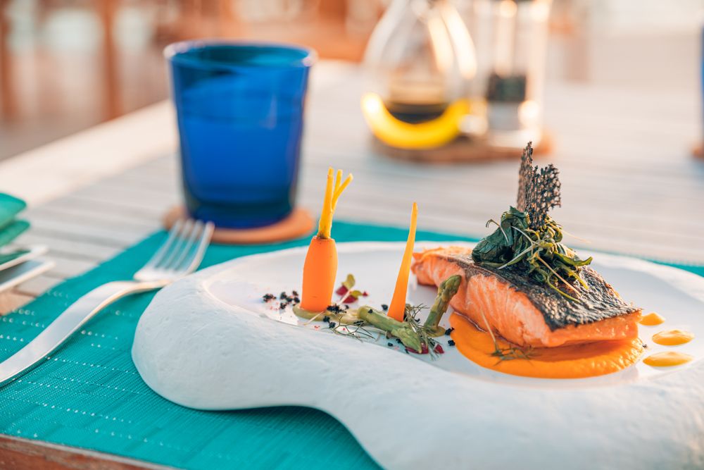A plated salmon dinner