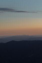 Beautiful bright sunset in mountains