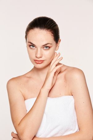 female demonstrating natural beauty