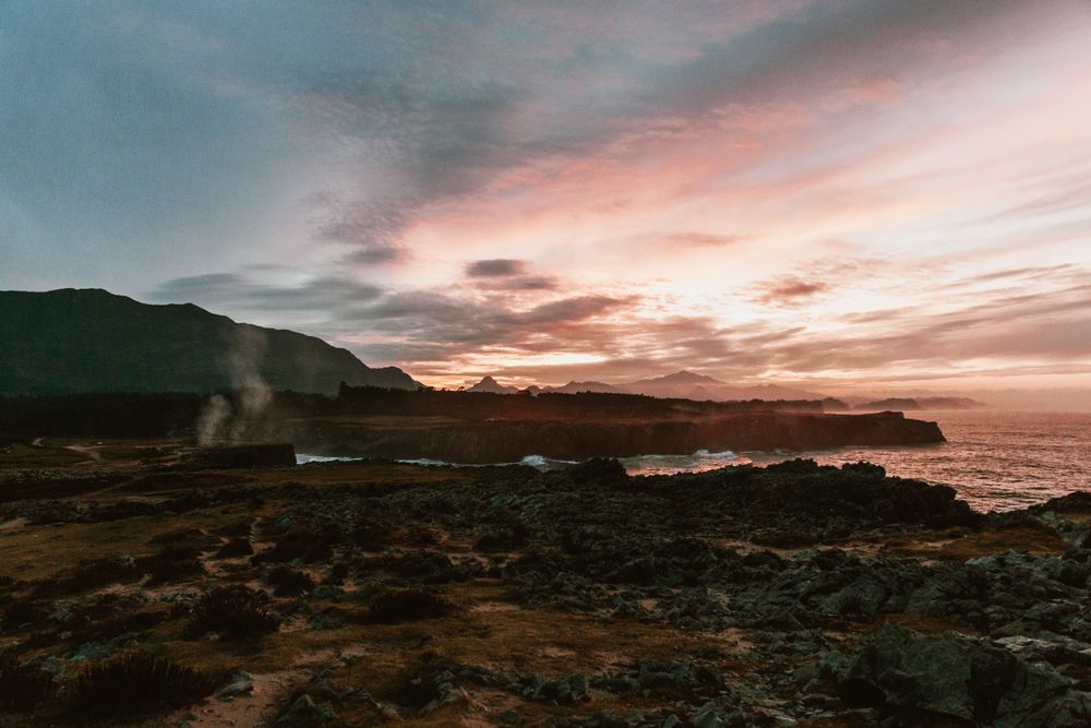 High coast near stormy water
