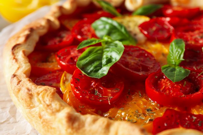Concept of tasty food, delicious Vegetable galette