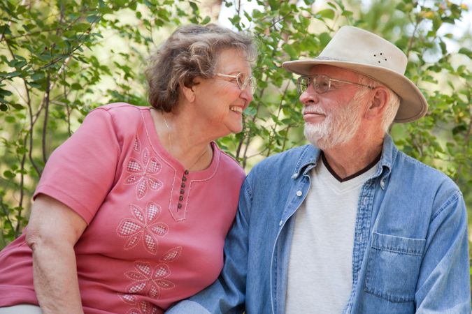 Loving Older Couple Outdoors