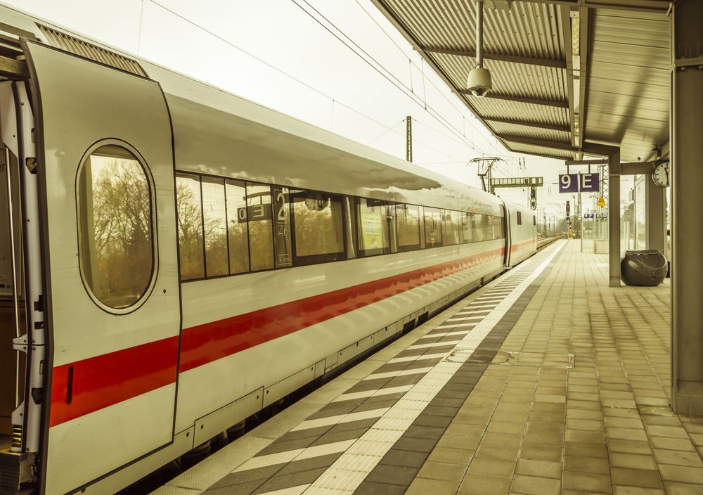Intercity train parked in the station