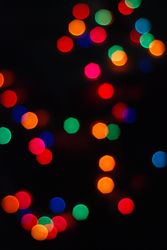Red, green, orange and blue bokeh