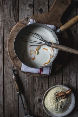 From above baking dish with corn flour