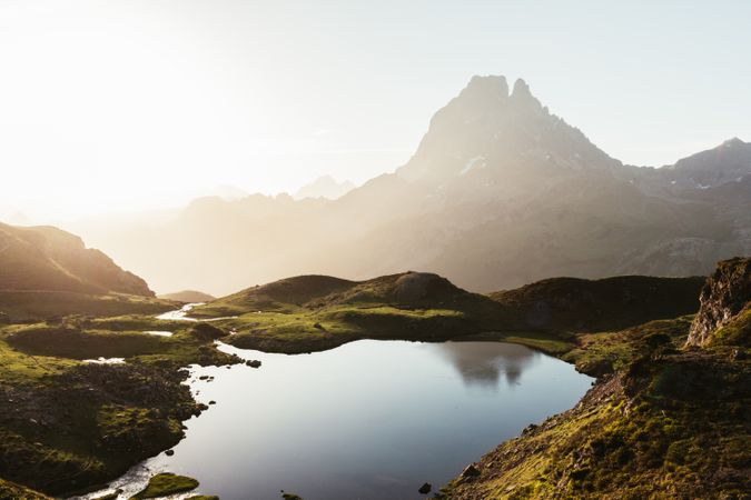 Picturesque view of lake in mountain area