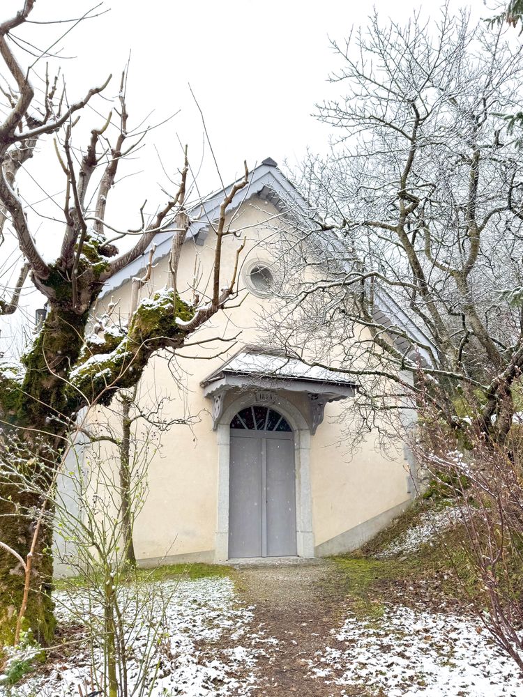 The entrance to the chapel of Balthus in Rossiniere, VD