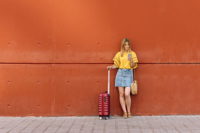 Tourist talking on phone