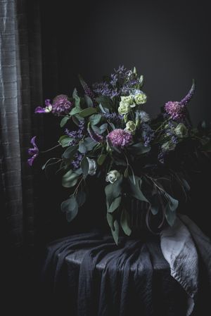 Bouquet of beautiful flowers in a vintage room