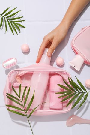 Bath accessories, toilet bag for different self care items