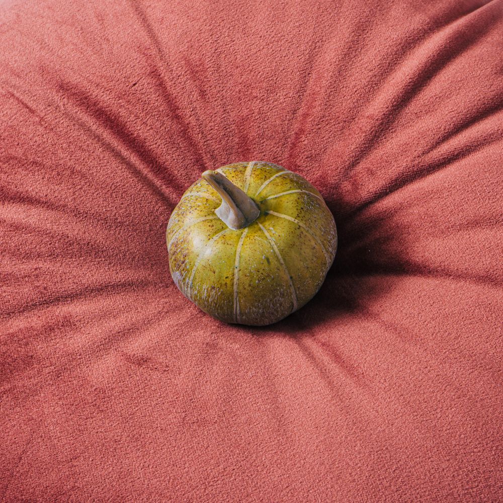 Retro still life with pumpkin and red velvet