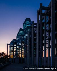 Exterior view of National Gallery of Canada, Ottawa at sunset 437BV4