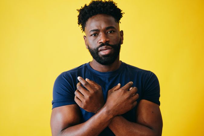 Portrait of Black man about to speak