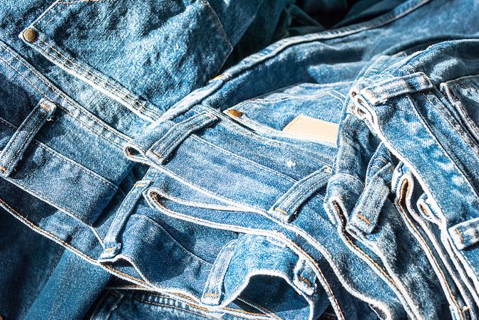 Lot of different blue jeans Blue Jeans