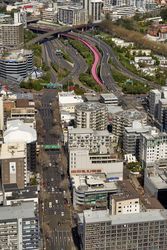Aerial view of city buildings in Auckland, Auckland, New Zealand bxr1B5