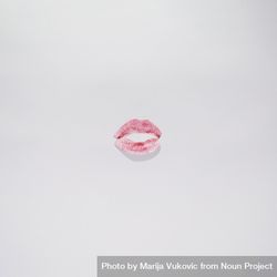 Kiss with lips red on a plain background 4BOP3b