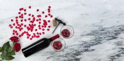 Celebrate Valentine’s with gifts on marble stone background