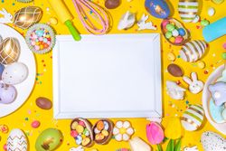 High-colored Easter baking background
