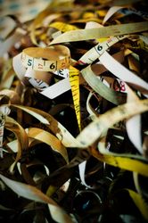 Vintage measuring tapes, selective focus