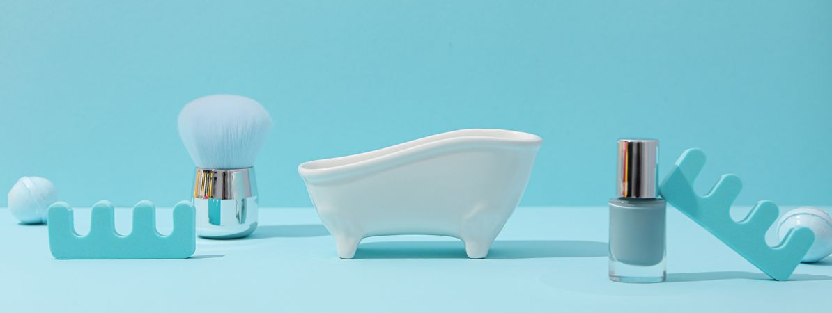 Concept of cosmetic and beauty care accessories